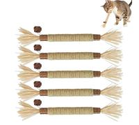 Jsnwernb Palillos de plata para gatos, 5 unidades de juguetes masticables naturales con hierba gatera como golosina, juguete masticable para limpiar los dientes, para el cuidado en interiores y