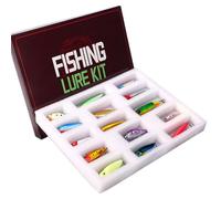 Jsnwernb Señuelos de Bass,15 Piezas Realistas con Reflejos para Peces - Equipo de Completo | para Cumpleaños Ríos Lagos Arroyos Técnicas Jigging Trolling Casting Agua