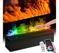 json2xml Chimenea De Vapor Empotrada, Chimenea 3D con Niebla De Agua - Aplicación Y Control Remoto, con Recarga Automática | Llama Táctil De 9 Colores | Acero Inoxidable 100cm/39.3in