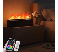 json2xml Chimenea Eléctrica De Vapor De Agua 3D, LED Multicolor, Efecto 3D, Niebla Táctil, Chimenea De Vapor Empotrada, Control Táctil/Aplicación, Llenado Automático De Agua. 100cm/39.3in