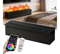 json2xml Chimenea Eléctrica Empotrada De Vapor De Agua 3D con Llama Ajustable De 9 Colores, Control Remoto por Aplicación, Recarga Automática De Agua Y Niebla Táctil, 50-180 Cm 100cm/39.3in