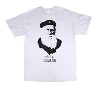 JSONBS Charles Darwin Evolution T-Shirt 100% Cotton Origin of The Species AtheistWhite3XL