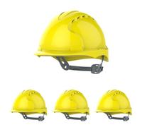 JSP Casco EVO 2 Visera Media con ventilación y Ajuste deslizable Amarillo (AJF030-000-200) (Paquete de 4)