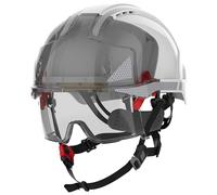 JSP Casque de chantier Double norme crémaillère EVO VISTAlens Dualswitch CR2 Blanc/Fumé - Protection EPI