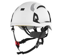 JSP EVO Alta DualSwitch Casco Premium ABS Obra y Altura, Blanco | Alterna entre protección EN 397 industrial y EN 12492 de altura. Carcasa ABS. EN 50365 certificado.