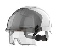 JSP - EVO VISTAlens Casco de seguridad con gafas integradas, blanco/ahumado, Ventilado (AMB170-005-F00)