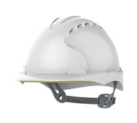 JSP EVO2 Casco de Obra, Ventilado, Trinquete Deslizante, Ligero, Blanco
