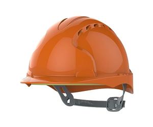 JSP EVO2 Casco de Obra, Ventilado, Trinquete Deslizante, Ligero, Naranja