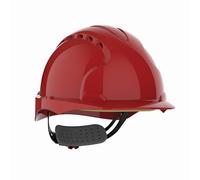JSP EVO3 Comfort Plus Casco Obra, Ventilado, Rueda de Ajuste, Rojo