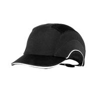 JSP HardCap A1+ - Gorra de ala corta, color negro, ribetes reflectantes, ventilada, ajustador con una sola mano (ABS000-001-104)