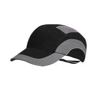 JSP HardCap A1+ - Gorra de ala corta, negro/gris, ribetes reflectantes, ventilada, ajustador con una sola mano (ABR000-005-004)