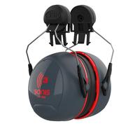 JSP Orejeras Sonis para Casco casquetes gris oscuro/rojo brillante (SNR 36) (AEB040-0C1-A00)