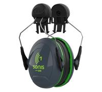 JSP Protection Orejeras para casco Sonis AEB010-0CY-800 gris oscuro/verde alta visibilidad SNR 26