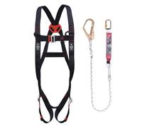 JSP SPARTAN Kit Anticaídas - Negro - Talla Única - Arnés Anticaídas y Elemento de Amarre - Para Mantenimiento de Estructuras, Cubiertas, Andamios y Plataformas - EN 361 y EN 355