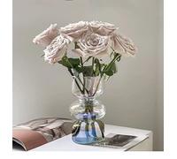 JSPYFITS Glass Hydroponic Flower Vase, 7 Inches Colored Glasses Bubble Vase for Flower, Three-Layer Glass Funky Vases for Home/Office/Weddings/Party Table Flowers Decor (Iridescent Clear)