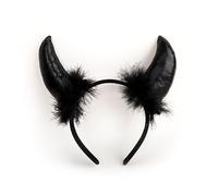 JSRHEEM Diadema de Cuernos de Reina Malvada para Halloween, para Carnaval & Fiestas, Accesorio para Pelo & Disfraces, Adorno de Cabeza para Adultos & Niños, Negro