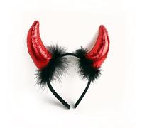 JSRHEEM Diadema de Cuernos de Reina Malvada para Halloween, para Carnaval & Fiestas, Accesorio para Pelo & Disfraces, Adorno de Cabeza para Adultos & Niños, Rojo