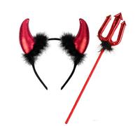 JSRHEEM Diademas de Halloween, diadema de cuernos de reina malvada, accesorios de Halloween, adecuadas para carnaval, Halloween, fiestas, ropa, adornos para el pelo (disfraz de diablo)