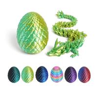 JSRHEEM Huevo de dragón místico 3D con dragón que nace, regalo único de fantasía y decoración mágica de Pascua para coleccionistas y fanáticos de la decoración (láser de dragón amarillo verde)
