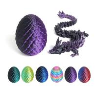 JSRHEEM Huevo de dragón místico 3D con dragón que nace, regalo único de fantasía y decoración mágica de Pascua para coleccionistas y fanáticos de la decoración (láser de dragón morado negro)