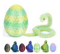 JSRHEEM Huevo de dragón místico 3D con dragón que nace, regalo único de fantasía y decoración mágica de Pascua para coleccionistas y fanáticos de la decoración (cristal de serpiente verde bosque)