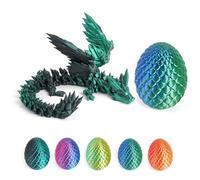 JSRHEEM Huevo de dragón místico en 3D con dragón que nace, regalo de fantasía único y decoración mágica de Pascua para coleccionistas y fanáticos de la decoración (dragón volador, verde y negro)