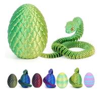 JSRHEEM Huevo de dragón místico en 3D con dragón que nace, regalo único de fantasía y decoración mágica de Pascua para coleccionistas y fanáticos de la decoración (serpiente - verde láser)