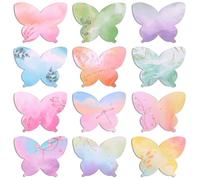 JSRQT 12 Piezas Mariposa Notas Adhesivas de Acuarela, Blocs de Notas Autoadhesivos, Blocs de Notas Autoadhesivos de Escritura para Estudiantes Profesores Escuela Oficina Reunión Recordatorio de Planes