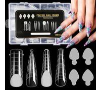 JSRQT 288 Piezas Moldes de Uñas Dual Form,4 Estilos Puntas de Uñas Postizas de Gel UV,Sistema Acrílico Nail Mold,Extensión de Uñas Postizas Artificiales