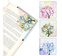 JSRQT 3 Piezas Marcapáginas de Cuero de Triángulo, Marcadores para Esquina de Página, Árbol Marcapáginas Clip de Página,Accesorios lectura para Amantes del Libro Lectores Mujeres