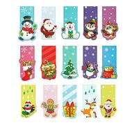 JSRQT 30 Piezas Marcadores de Libros Navidad Lindo Marcadores Magnéticos Marcapaginas Libro Suministros Lectura Bookmark para Estudiantes Oficina Marcapáginas Clip de Página Regalo para Alumnos