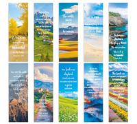 JSRQT 30 Piezas Marcapáginas Versículos Bíblicos, Marcadores de Libros Papel Inspirador Cristiana, Clips de Página Doble Cara con Patrón Paisaje con Diseño Regla, para Niños Mujer Hombre, 10 Estilos