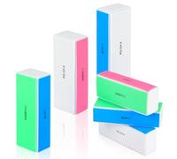 JSRQT 6 Piezas Lima de Uñas Bloque Pulidor 4 Caras con Grano 120/240/600/3000 para Dar Forma, Alisar y Brillar Uñas, Pulidor Reutilizable para Uñas Naturales y Acrílicas