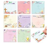 JSRQT 8 Piezas Blocs de Notas Adhesivas Inspiradora Cristianas, Notas Autoadhesivas Versículos Bíblicos con Diseño Floral, Blocs Notas Adhesivas Pequeñas Sticky Notes para Escuela Oficina Recordatorio