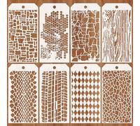 JSRQT 8 Piezas Punto de Ladrillo Plantillas Pintura,Leopardo Stencils Plantillas Pintura,Crafts Pittura Modelli per la Pittura Scrapbook Wall Art 4.7 x 9.45”