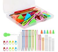 JSRQT Juego de Agujas de Hilo,Agujas de Tapiz Dobladas,Agujas de Tejido, Agujas de Zurcir,Agujas de Ojo Grande, Agujas de Tejer Romas para Kit de Tejido de Punto y Ganchillo