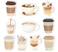 JSRQT Notas Autoadhesivas Café 10 Piezas Mini Bonitas Adhesivas Sticky Notes Regalos de Dibujos para Hogar Escuelas Oficina Colores Navidad Registros Mensajes