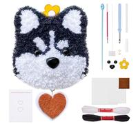 JSRQT Punch Needle Kit, Kit de Bordado Principiantes, Perro Aguja Perforadora, Aguja Magica de Bordar para Adultos, Embroidery Iniciación Perforada, Arranque, Bricolaje Herramienta Punto Cruz Regalo