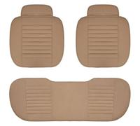 JSRVQKMS Juego Fundas Asientos para VW para Polo para Atlas para Jetta para Bora para Sharan Funda Asiento Coche Cuero PU Cojín Accesorios Soporte Protector(Beige 5 Seat)