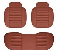 JSRVQKMS Juego Fundas Asientos para VW para Polo para Atlas para Jetta para Bora para Sharan Funda Asiento Coche Cuero PU Cojín Accesorios Soporte Protector(Brown 5 Seat)