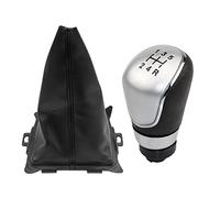 JSRVQKMS Pomo Palanca de Cambios para Ford para Fiesta 2008-2012 Accesorios De Estilo Coche 5/6 Velocidad Perilla Cambio Marchas Manual Polaina Funda Arranque Collar(5 Speed Silver)
