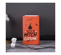 JSSEVN Bolsas de regalo de Halloween, 10 piezas para niños, bolsas de dulces para truco o tratamiento, mini bolsas de regalo de papel, naranja