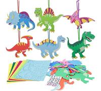 JSTHHTT 12 Pezzi Diy Giocattoli Di Dinosauro Set, Set Feltro Per Bambini, Set Da Cucito Per Bambini, Stampi Per Animali, Fai Da Te Creativo, Dinosauro Regalo Creativo DIY Para NiñOs 3 4 5 6 7 8 9 AñOs