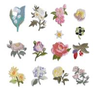 JSTHHTT 14 Parches Bordados De Flores De Girasol, Parches Ropa Termoadhesivos, Pegatinas Bordados Parche, Bonito Parche Bordado De Flores Disponibles Para Ropa Mochila Bolsas Jeans Bricolaje
