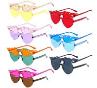 JSTHHTT 14 Pares De Gafas De Fiesta, Gafas De Corazón, Gafas sin Bordes, Hippy Gafas de Sol, Gafas Corazon Gafas De Sol Llamas Gafas Fiesta para Fiesta de Cumpleaños Adultos
