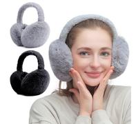 JSTHHTT 2 Orejeras Térmicas Plegables de Peluche para Mujer, Hombre y Niño