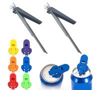 JSTHHTT 2 Pcs Abridor de latas abrelatas abre botes tarros abridor de latas y botellas can opener versátil abrebotellas para personas mayores abridor de tapas fácil de abrir nuevo mango ajustable