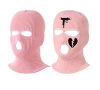 JSTHHTT 2 Piezas Pasamontañas de Punto de 3 Agujeros, Balaclava Unisex, Máscara a Prueba de Viento y Cálida, Invierno Punto Capuchas Faciales, para Ciclismo Esquí Deportes al Aire Libre