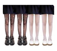 JSTHHTT 4 Pares Medias Niña, Medias Brillantes, Pantimedias Con Diamante, Medias Con Diamantes De ImitacióN Brillantes, Uso Diario,Danza Medias, Ballet, 6-12 años, Para Niñas Y Damas