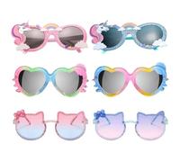 JSTHHTT 6 Pares Gafas de Sol Niño, Unicornio Kids Sunglasses, Gafas de Sol Bebe, Plástico Kids Sunglasses de Fiesta, para Niños Viajes de Vacaciones en La Playa Junto al Mar